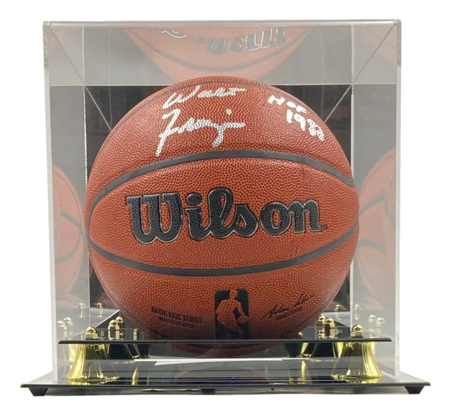 Walt Frazier Knicks Signed NBA Wilson I/O Basketball HOF 1987 BAS ITP w/ Case - Sports Integrity