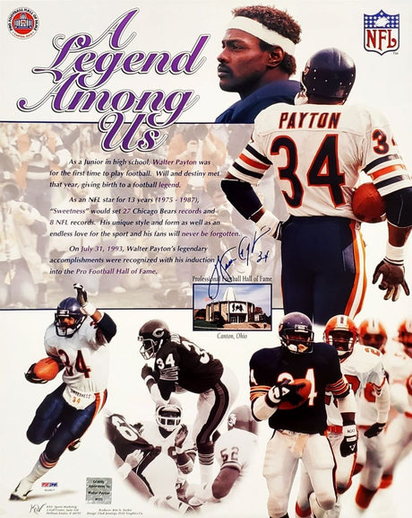 Walter Payton Signed 16x20 Chicago Bears Legend Photo PSA LOA - Sports Integrity