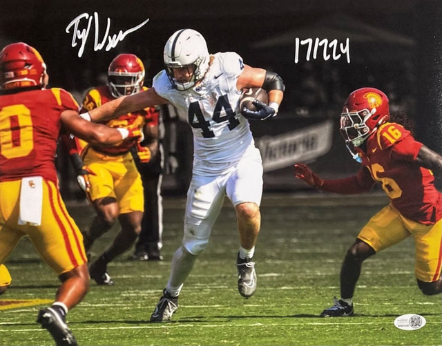 Tyler Warren Signed 11x14 Penn State Nittany Lions vs USC Photo 17/224 JSA - Sports Integrity