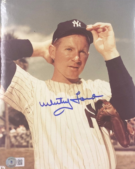 Whitey Ford Signed 8x10 New York Yankees Photo BAS BH71162 - Sports Integrity