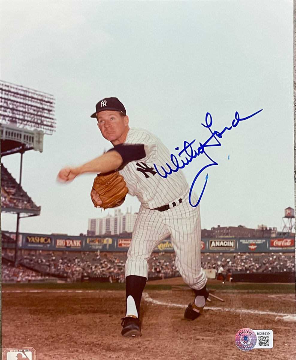 Whitey Ford Signed 8x10 New York Yankees Baseball Photo BAS - Sports Integrity