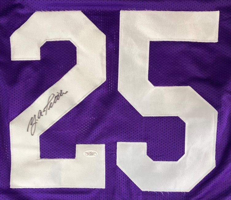 YA Tittle LSU Signed Purple College Football Jersey JSA Hologram - Sports Integrity