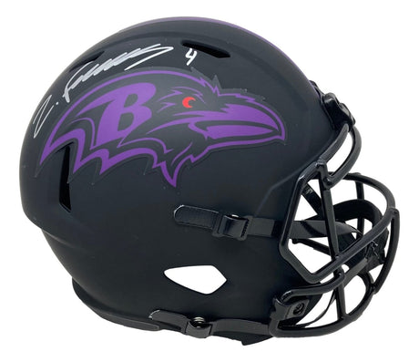 Zay Flowers Signed Baltimore Ravens Full Size Eclipse Speed Replica Helmet BAS - Sports Integrity