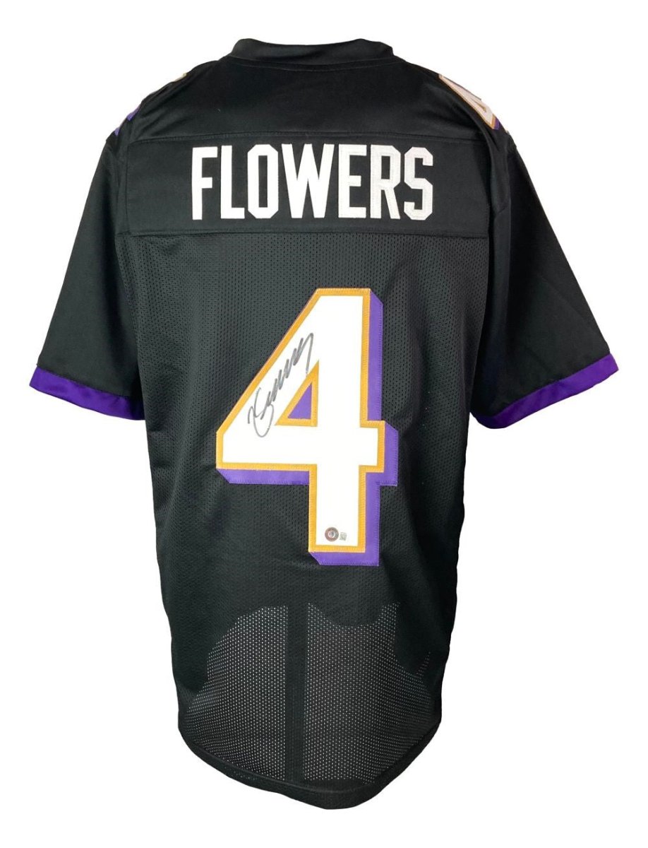 Zay Flowers Baltimore Signed Black Football Jersey 2 BAS - Sports Integrity