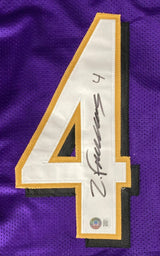 Zay Flowers Baltimore Signed Purple Football Jersey BAS - Sports Integrity