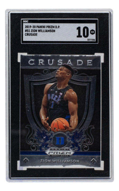 Zion Williamson 2019 - 20 Panini #51 Pelicans Prizm Crusade Card SGC GM 10 - Sports Integrity