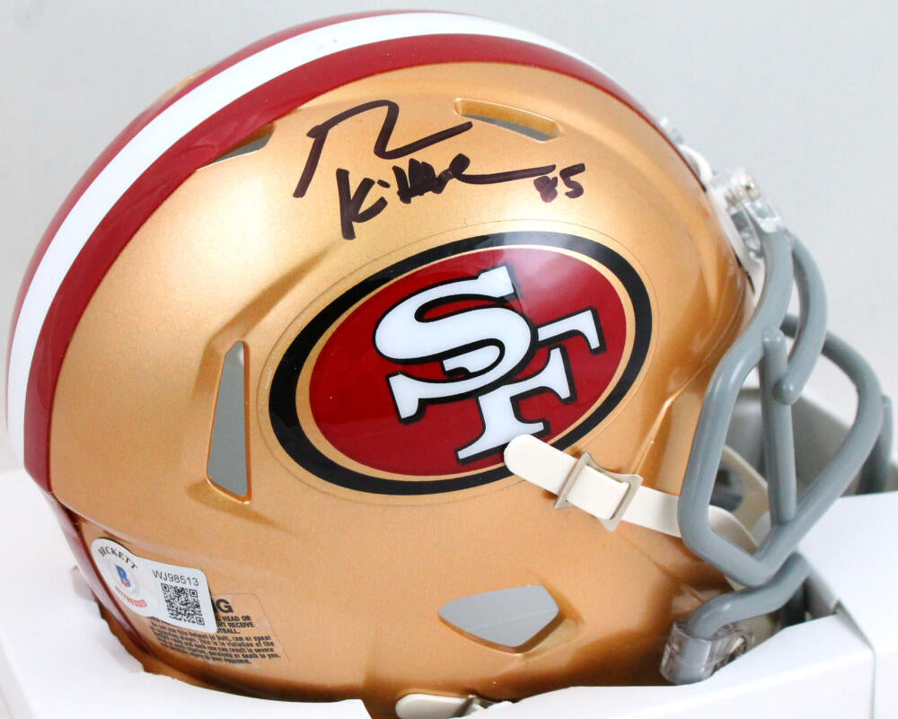 49ers George Kittle Signed Lunar Full Size Speed Rep Helmet BAS