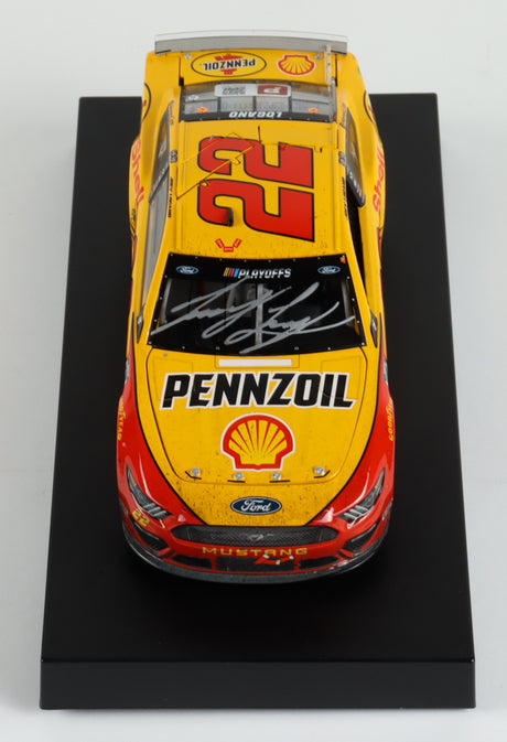 Joey Logano Signed 2020 NASCAR #22 Pennzoil - Kansas Win - Raced Version - 1:24 Premium Action Diecast Car - PristineMarketplace